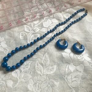 Blue necklace and earrings